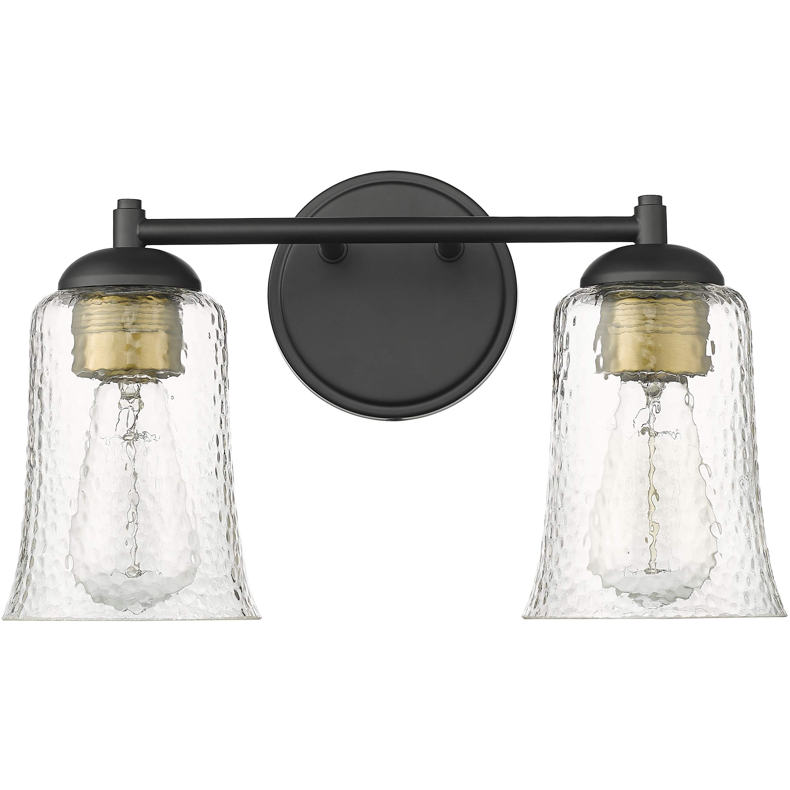 Abilene 2 Light 15 inch Matte Black Bathroom Vanity Light Wall Light